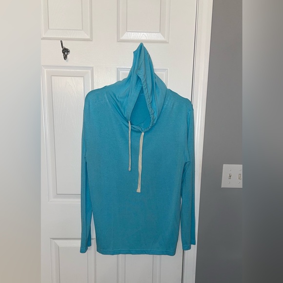 ZYIA Tops Zyia Lounge Boyfriend Hoodie Turquoise Poshmark